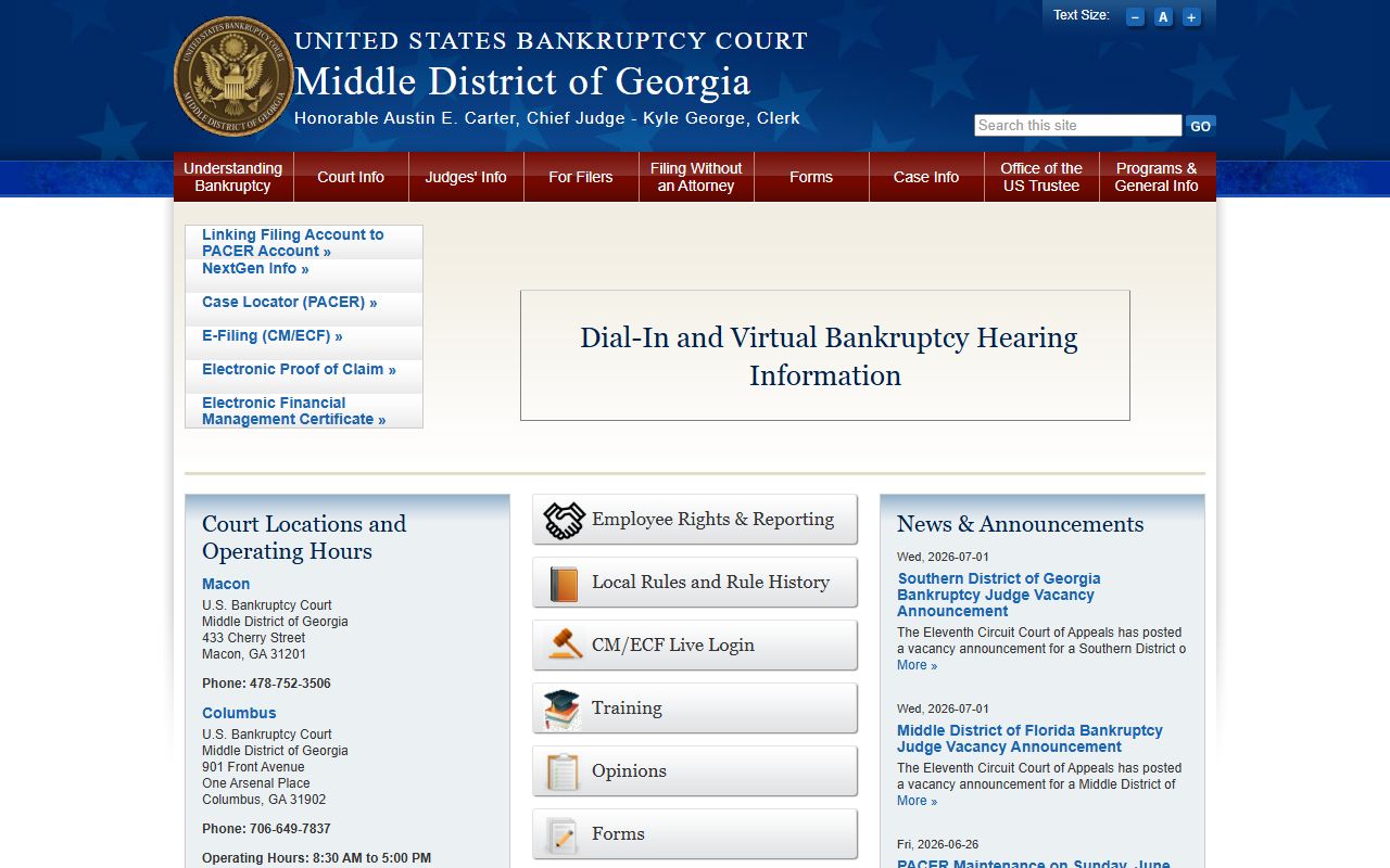 Madison County court dockets Middle District bankruptcy court information