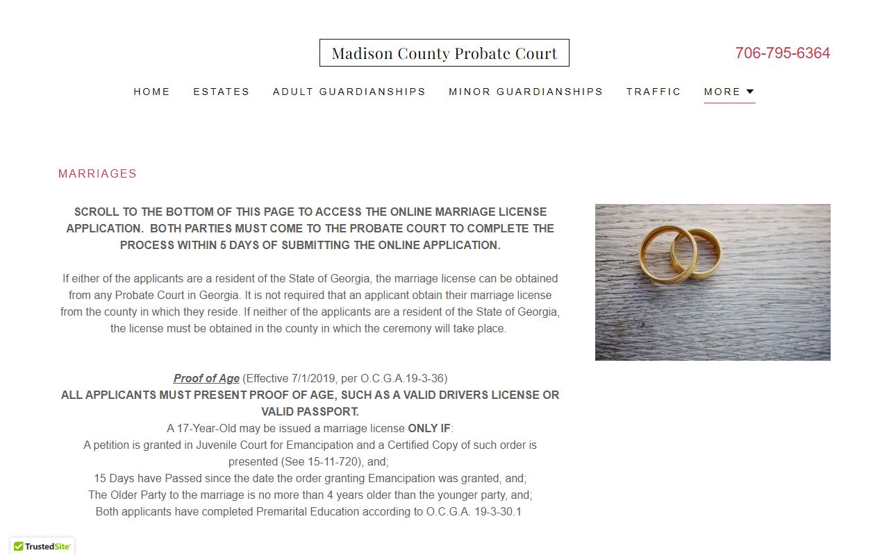 Madison County marriage and divorce records Probate Court marriage licenses page
